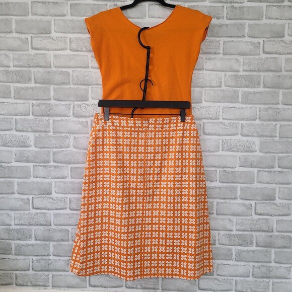 Downeast Orange Tropical Skirt Tshirt Set Medium Modest Resort Beach Medium - Picture 2 of 11